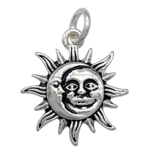 Silver Plated Sun &#x26; Moon Charm by Bead Landing&#x2122;